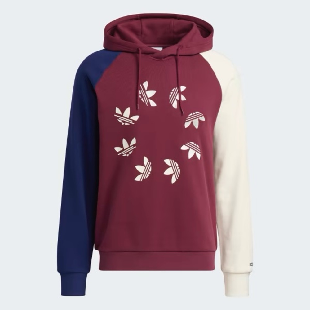 MENS ADIDAS ORIGINALS BLOCKED BOLD LOGO TREFOIL HOODIE SIZE XL  HE0076 NWT - Picture 3 of 6